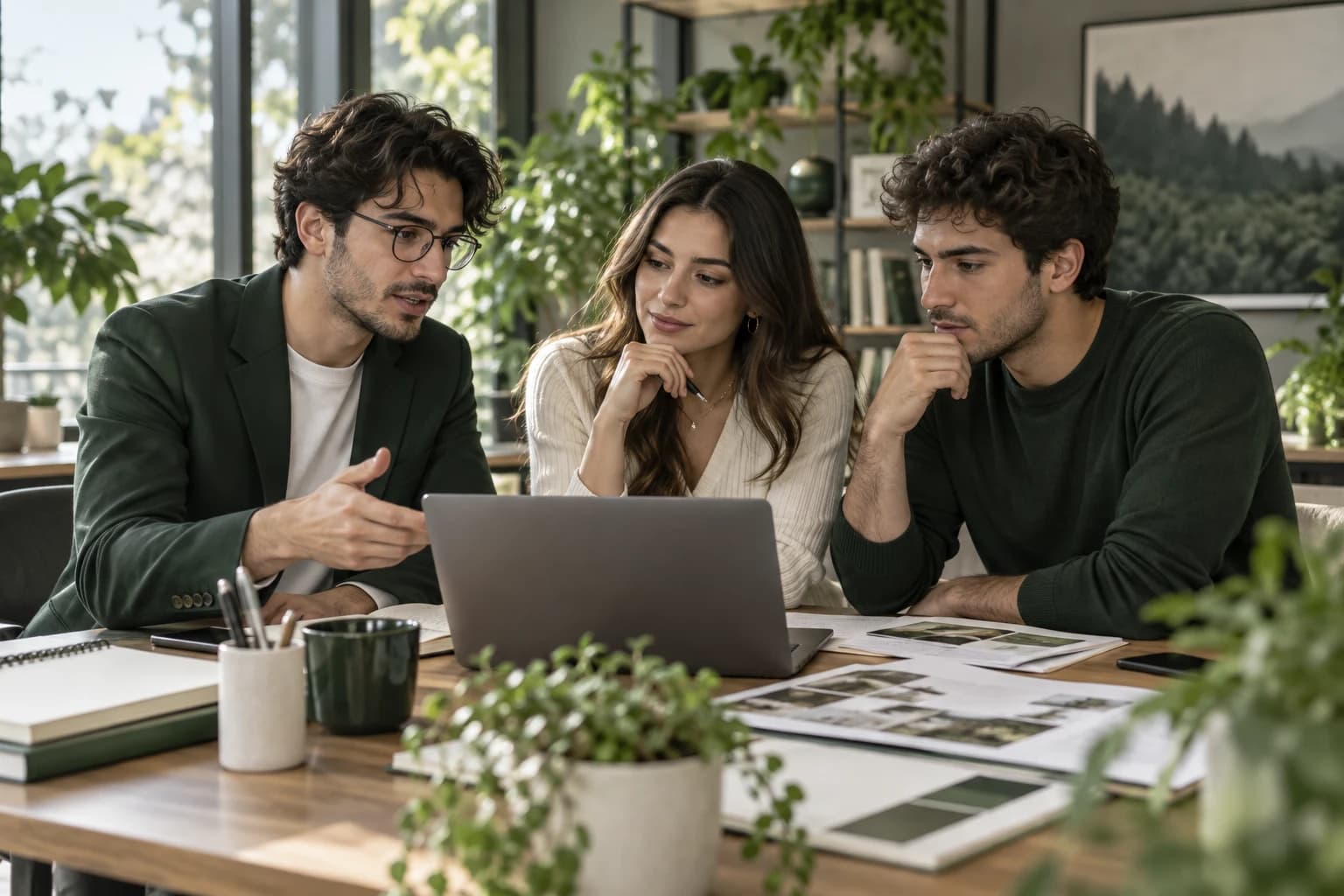 Birlikte bir proje üzerinde çalışan gençlerden oluşan ekip